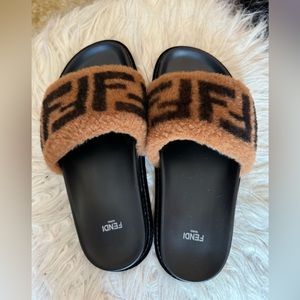 Fendi Shearling Slides